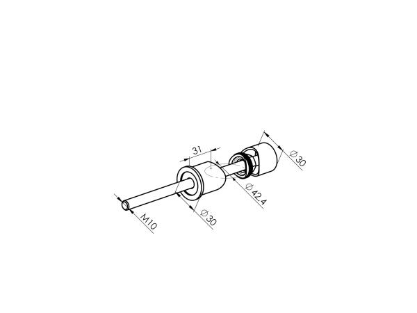 Edelstahl Wandanker M10 Wandbefestigung für Pfosten 42,4 mm